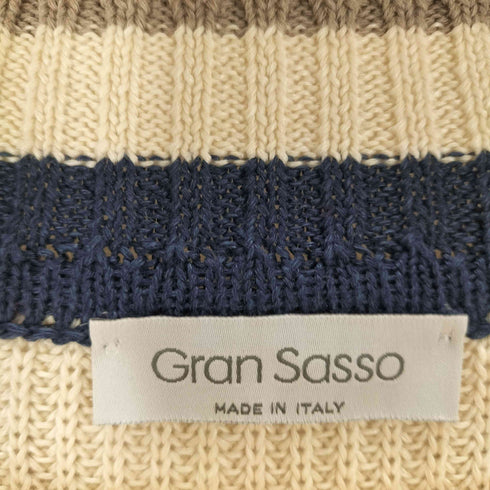 グランサッソ Gran Sasso リネンコットン クリケットセーター  チルデンニット メンズ JPN:46